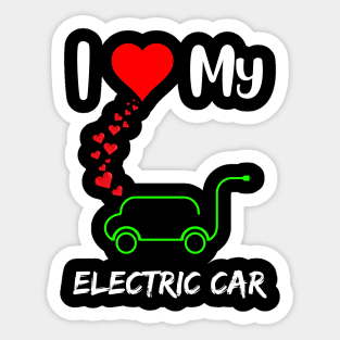 I love electric cars funny electric vehicle owner heart Sticker